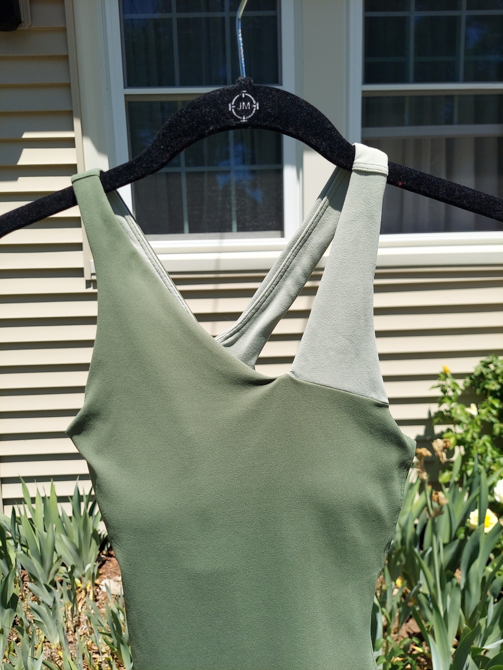 Lululemon Olive Green Two-Tone Athletic Bodysuit Women Size 0 NWOT Yoga Gym - Picture 2 of 10